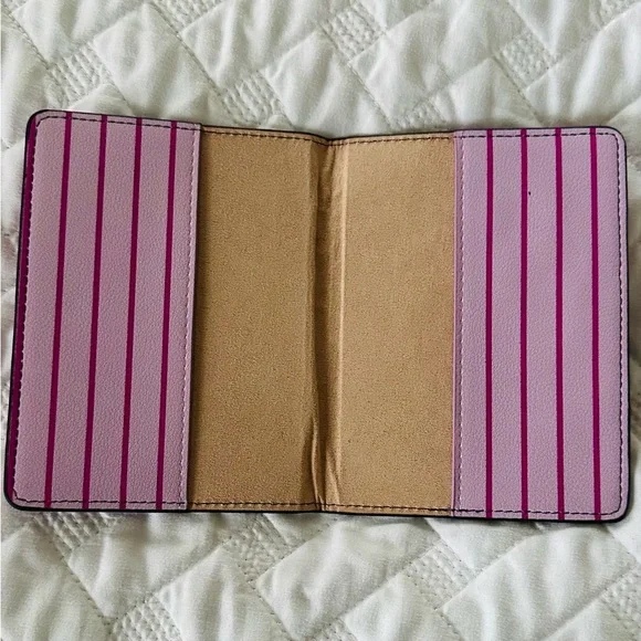 Maeve by Anthropologie “Bon Voyage” Hot Pink and Tan Striped Passport Holder - Picture 4 of 7